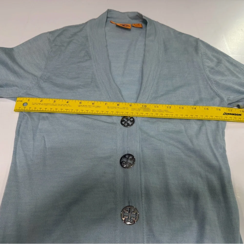 Tory Burch Light Mint Green Button-Front Cardigan